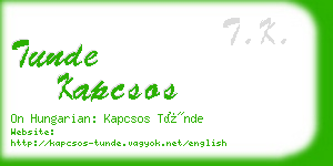 tunde kapcsos business card